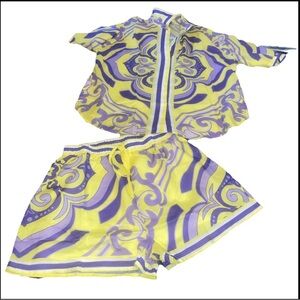 Her ..  Bottari Stylish Yellow and Purple Women's Set